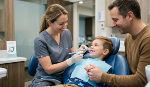 Family dentist in Acton applying dental sealants for children at Dentistry On Sinclair